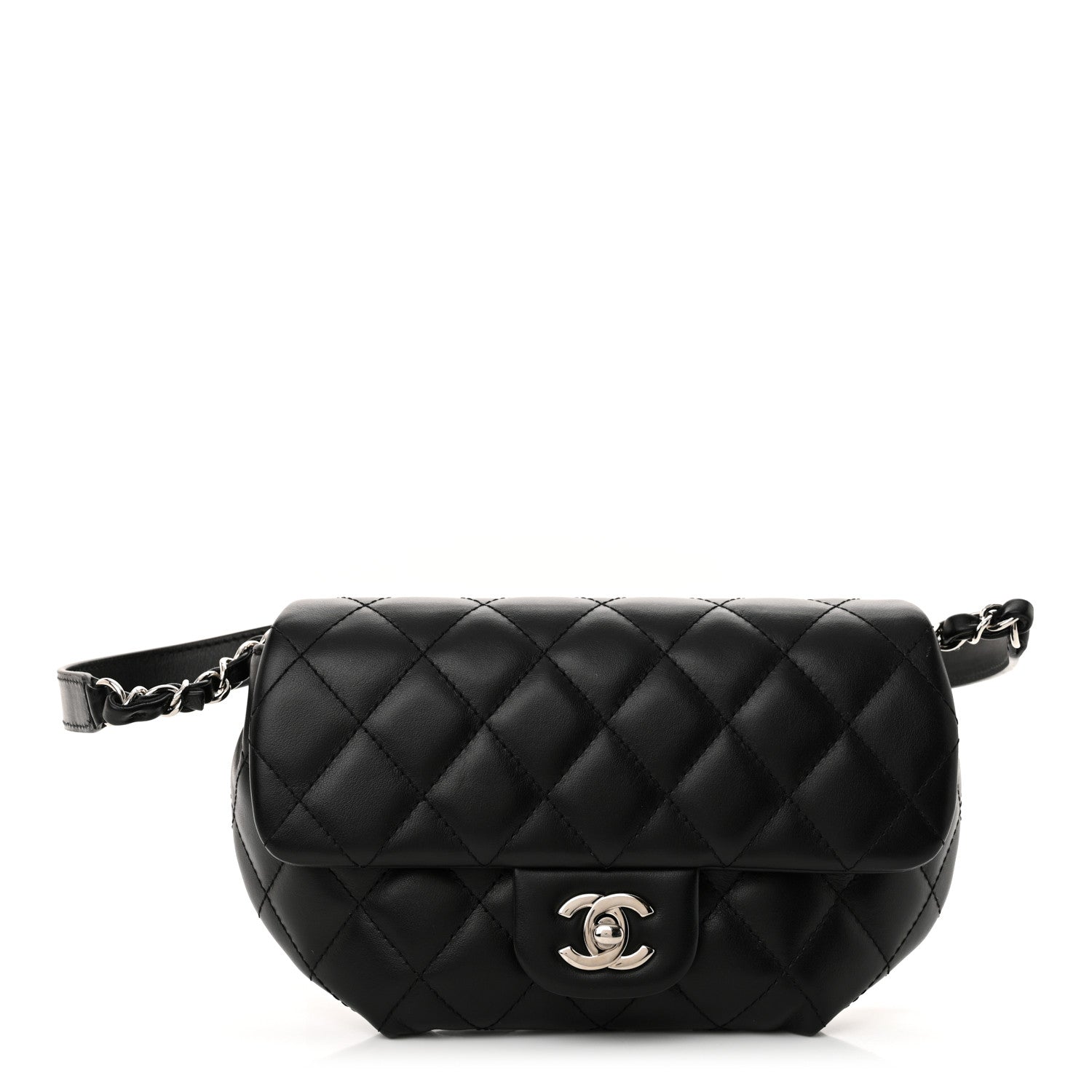 Chanel Calfskin Quilted CC Uniform Flap Belt Bag Black 1 of 14