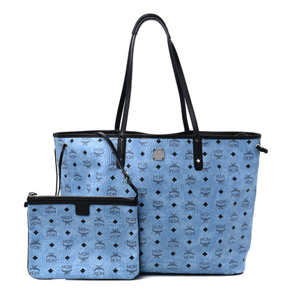 MCM Visetos Large Project Reversible Shopper Tote Munich Blue 1 of 15