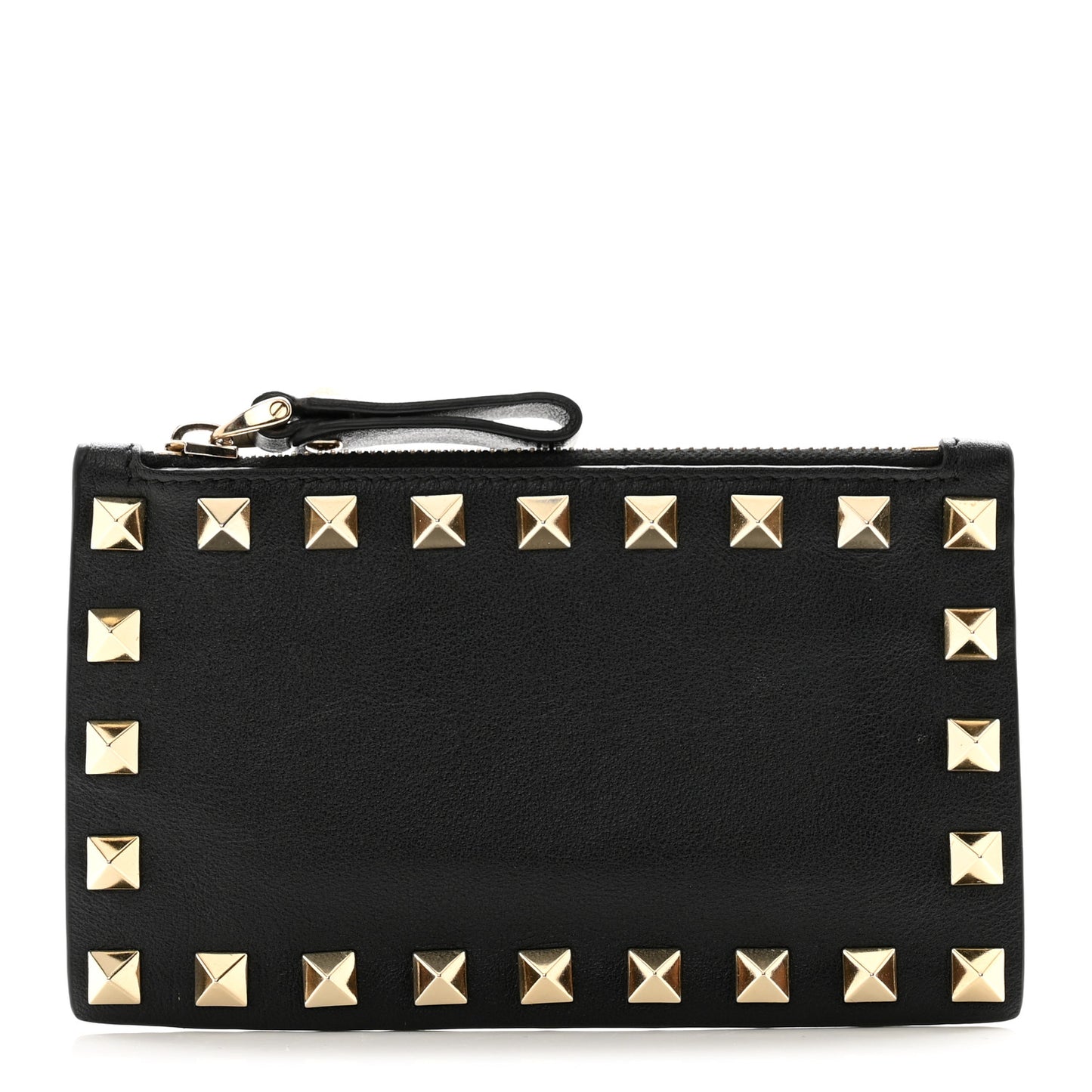 Vitello Rockstud Coin Case Card Holder Black