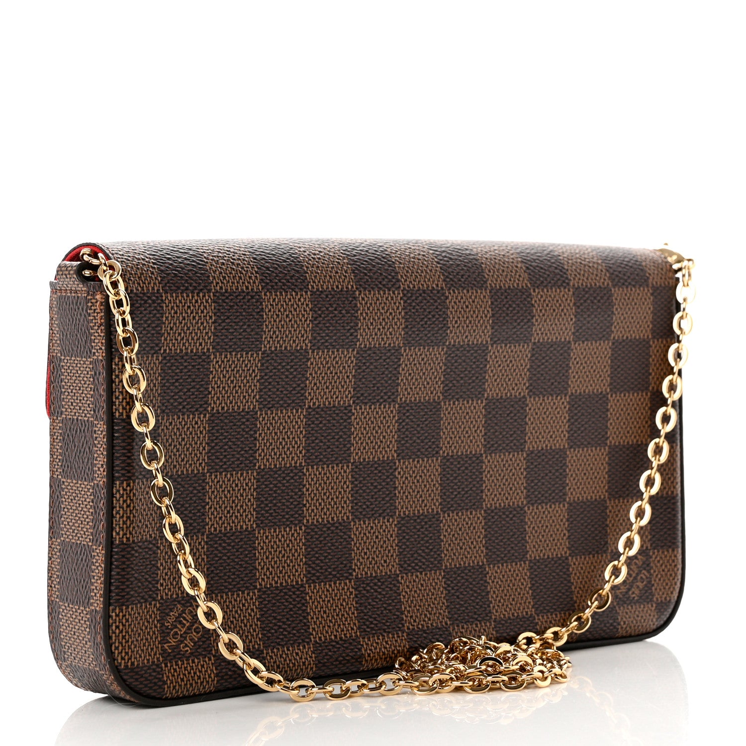 Louis Vuitton Damier Ebene Pochette Felicie Chain Wallet 3 of 7