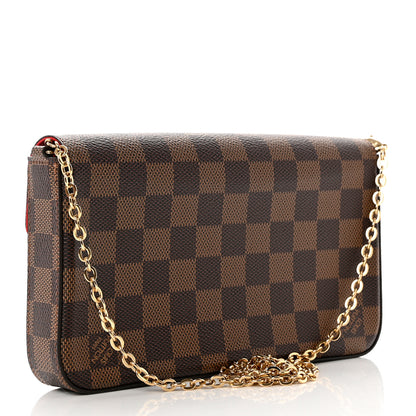 Louis Vuitton Damier Ebene Pochette Felicie Chain Wallet 3 of 7