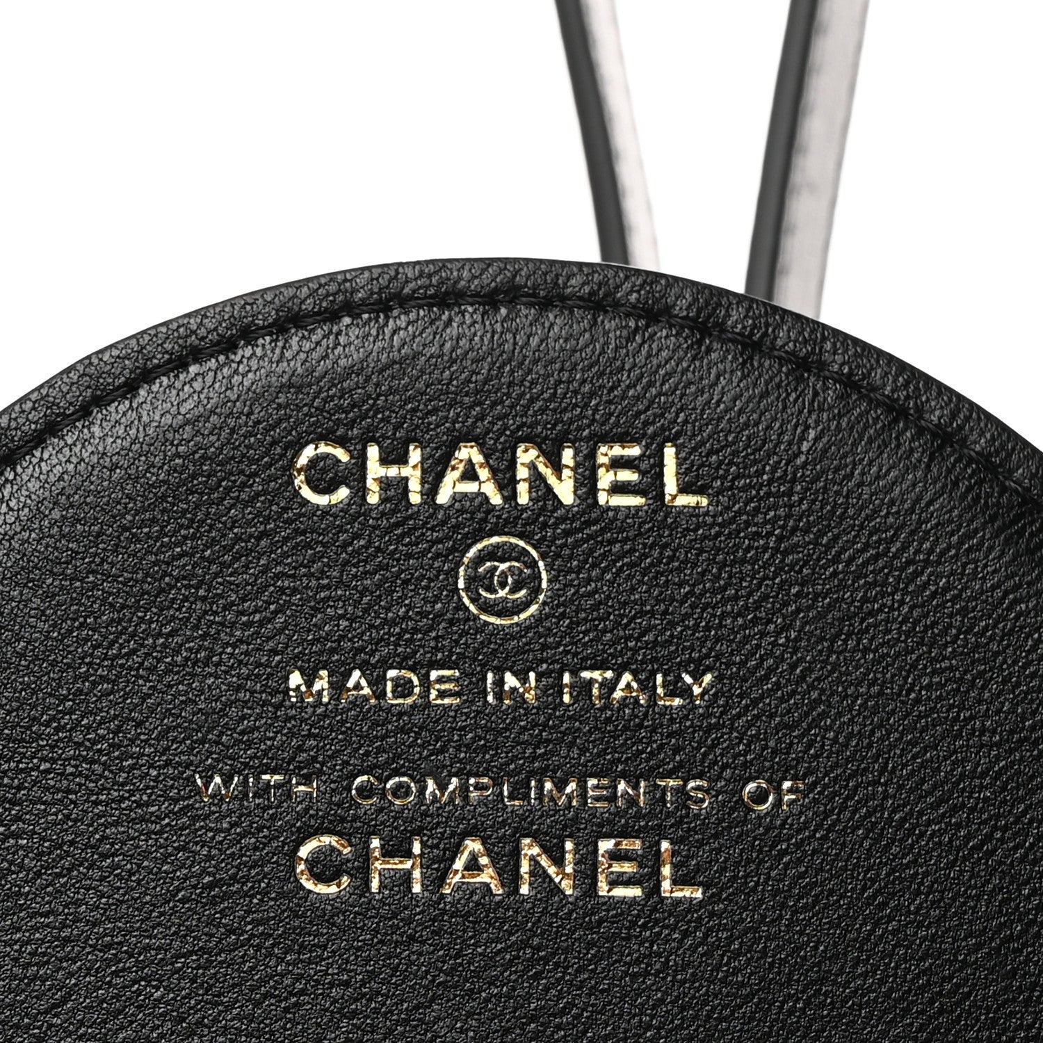 Chanel Lambskin Quilted Round Luggage Tag Black 4 of 5