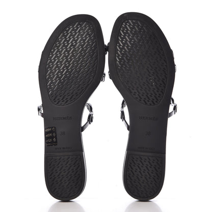 Hermes Rubber Chaine d'Ancre Rivage Sandals 38 Black 5 of 9