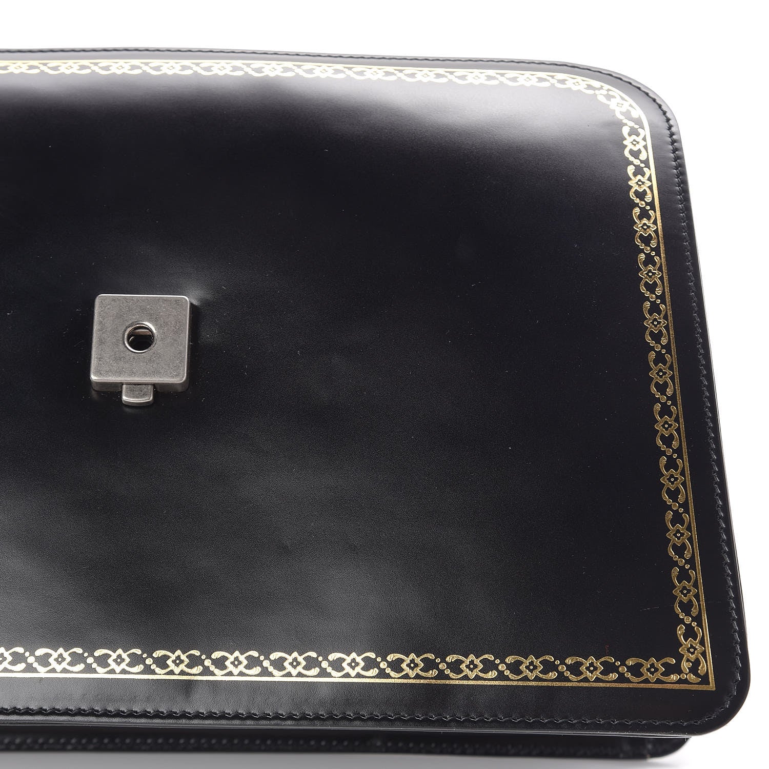 Gucci Calfskin Bamboo Medium Thiara Top Handle Bag Black 11 of 14