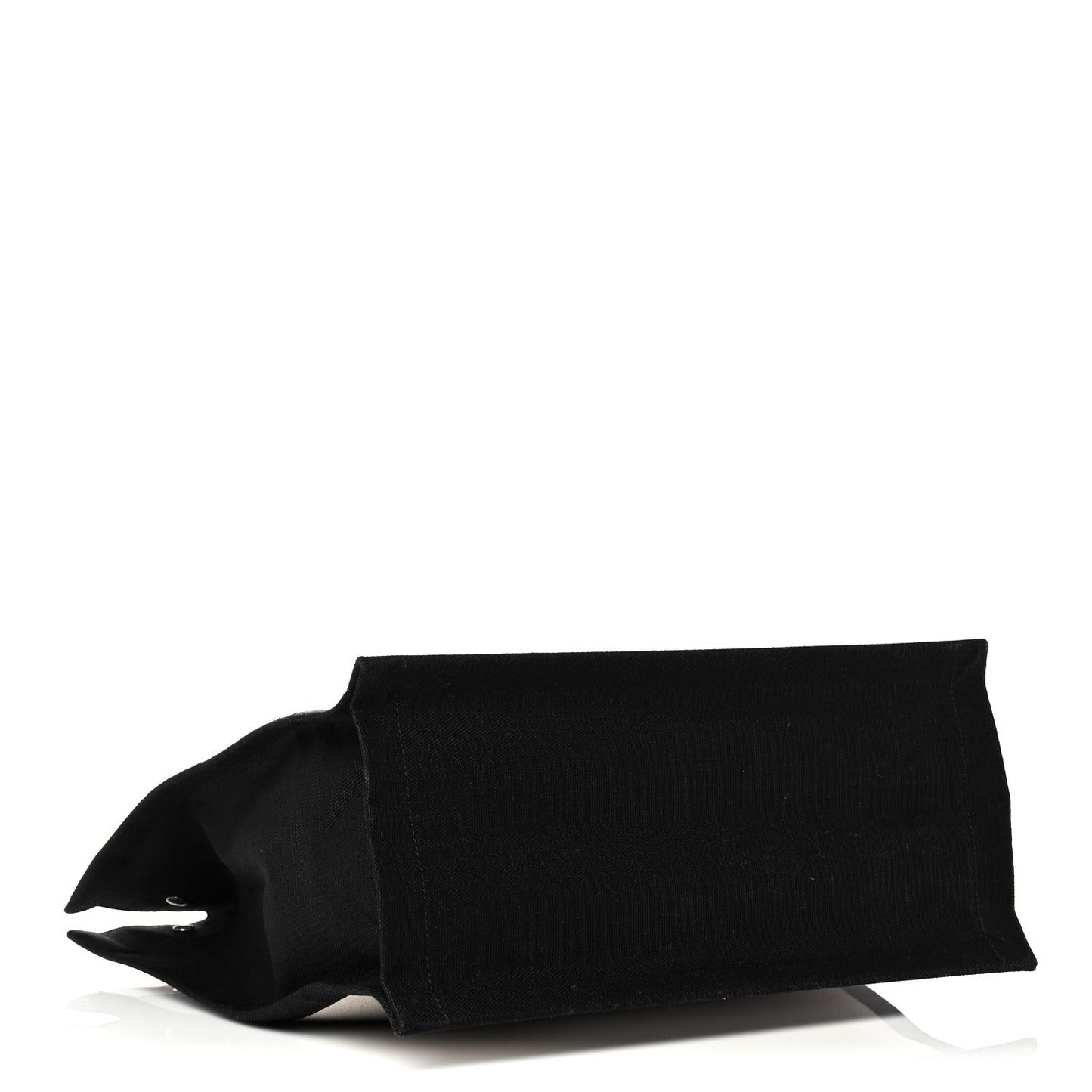 Linen Calfskin Rive Gauche North South Tote White Black