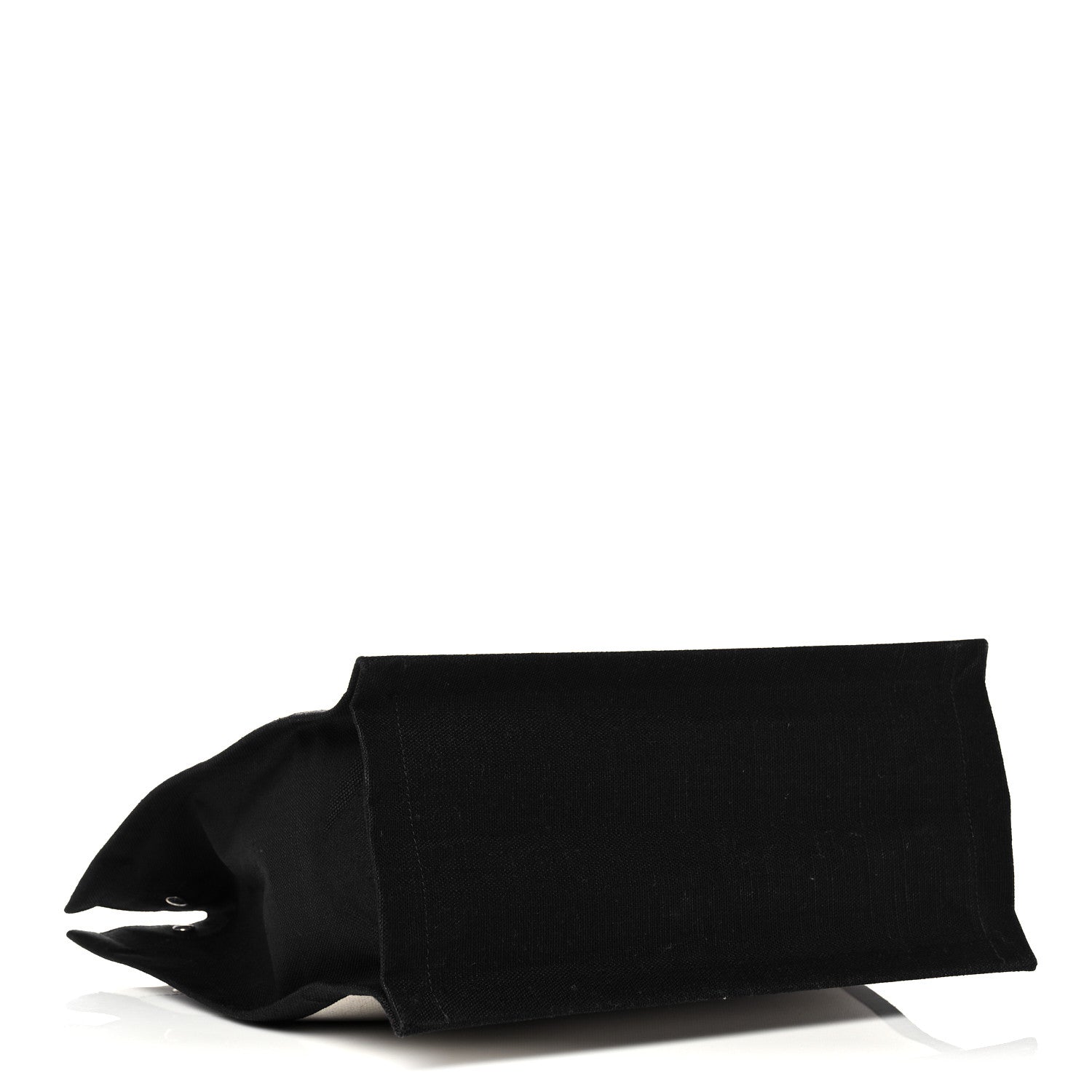 Saint Laurent Linen Calfskin Rive Gauche North South Tote White Black 4 of 8