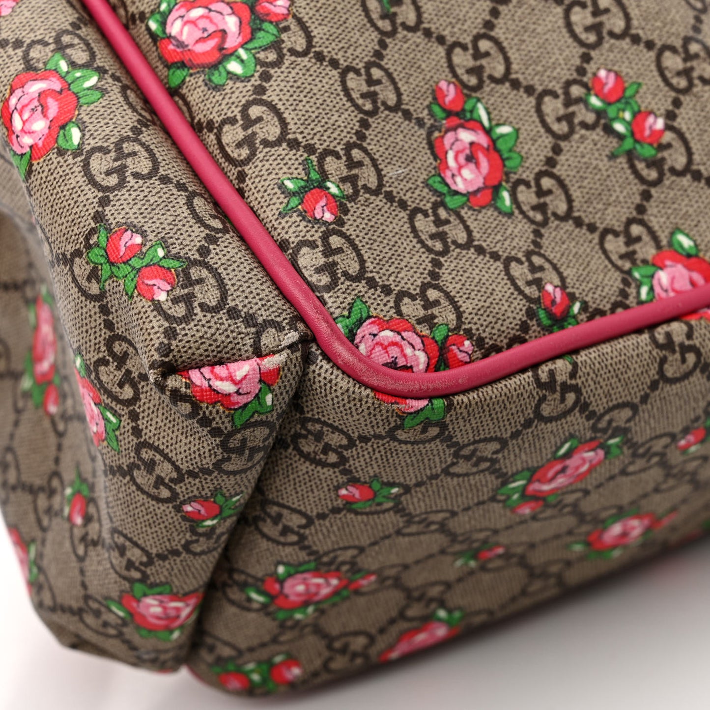 GG Supreme Monogram Rose Bud Diaper Bag Pink