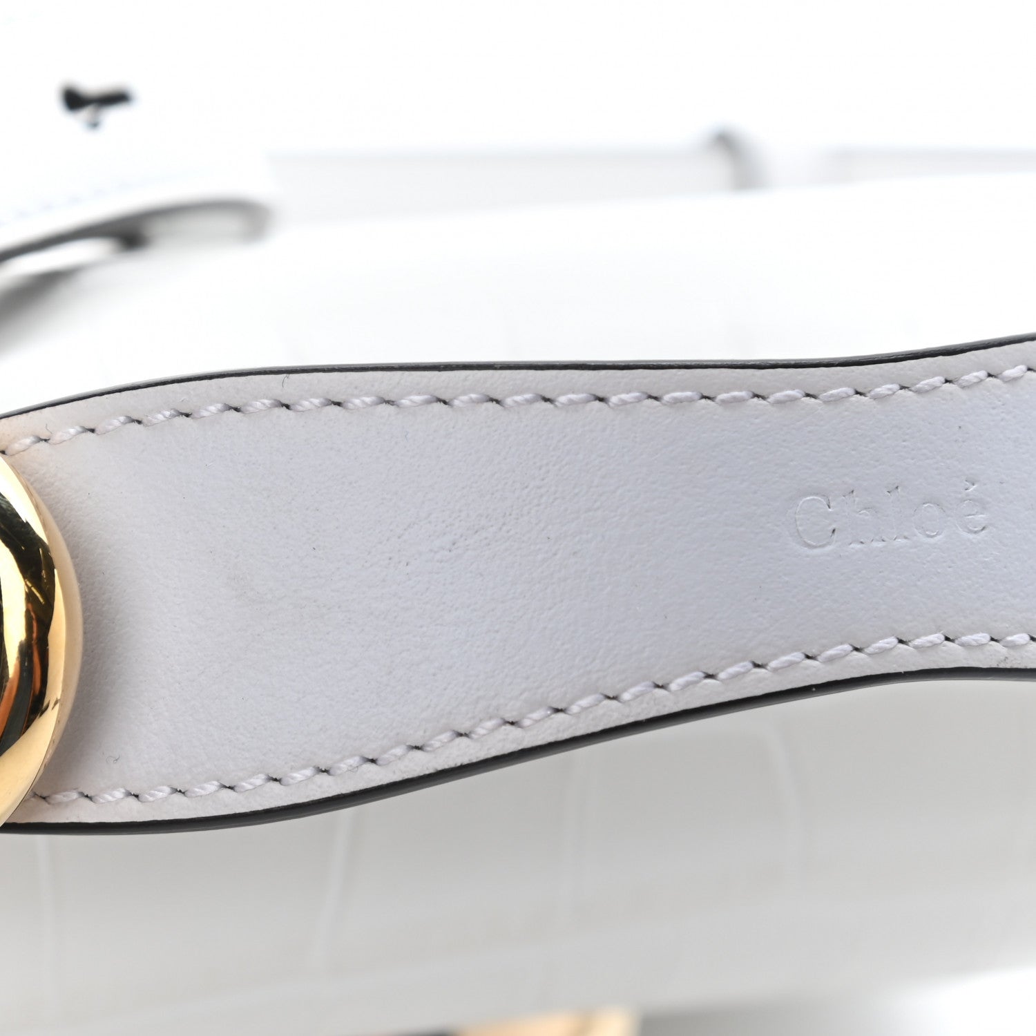 Chloe Calfskin Crocodile Embossed Mini C Double Carry Brilliant White 10 of 12