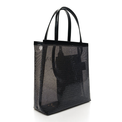 Prada Sequin Mesh Small Tote Bag Black 4 of 11
