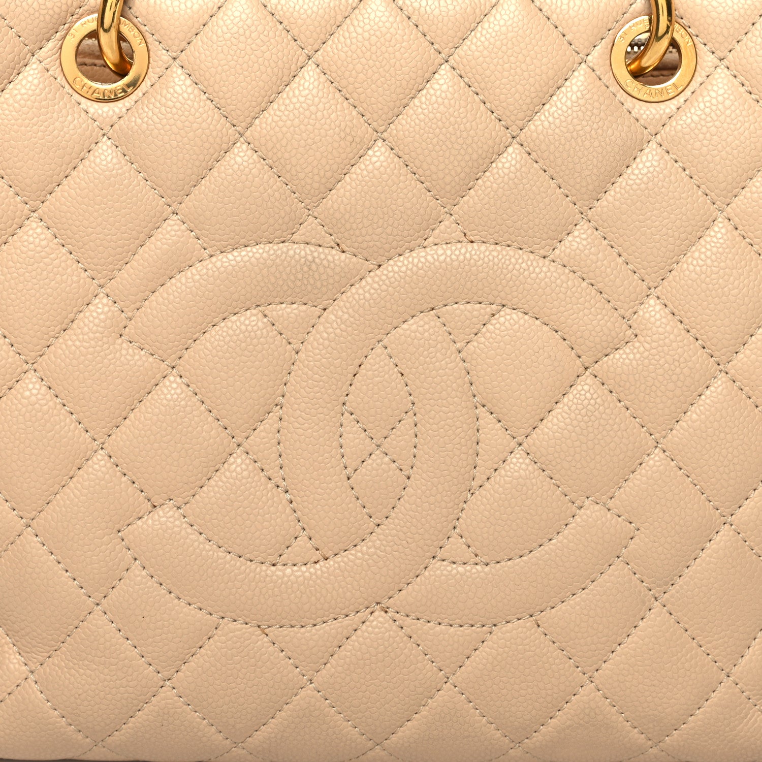 Chanel Caviar Quilted Grand Shopping Tote GST Beige Clair 9 of 16