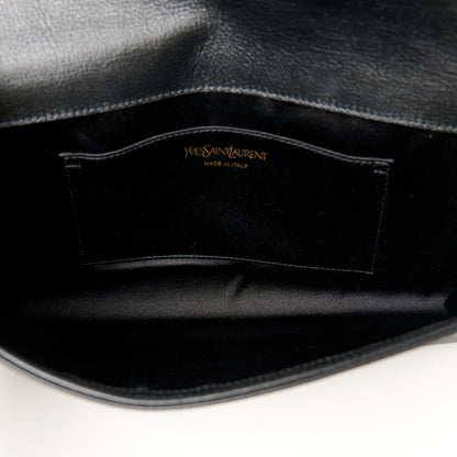 Saint Laurent Calfskin Monogram Large Belle De Jour Clutch Black 5 of 7