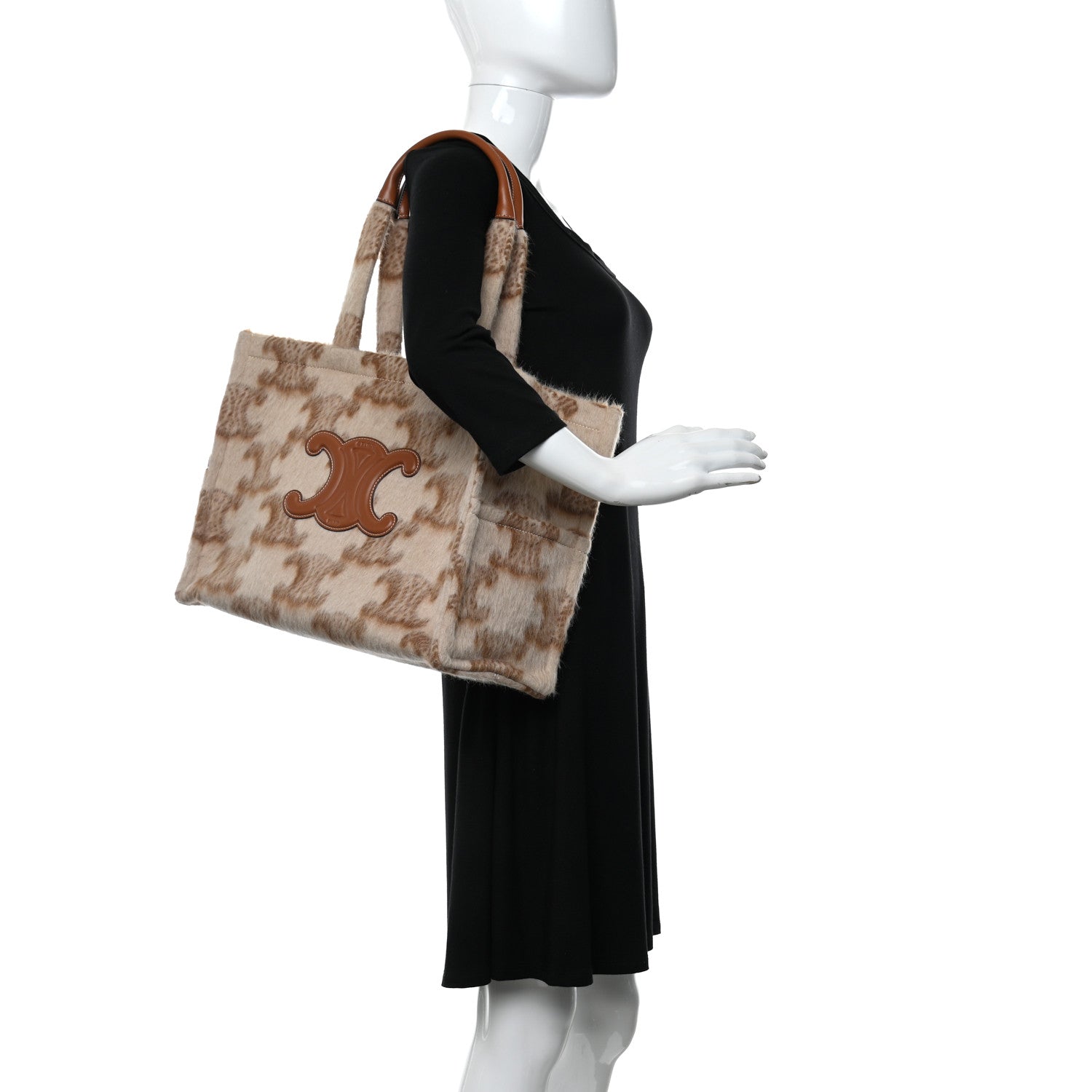 Celine Mohair Triomphe Large Cabas Thais Beige 2 of 9