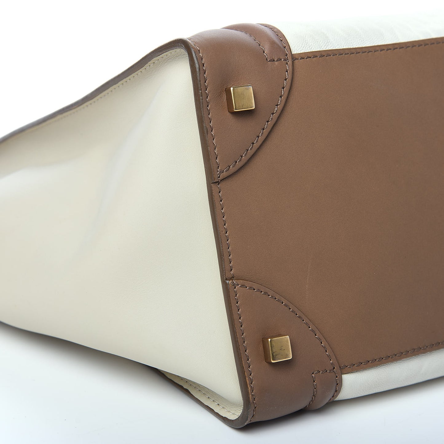 Smooth Calfskin Shrunken Lambskin Mini Tri-Color Luggage Chalk