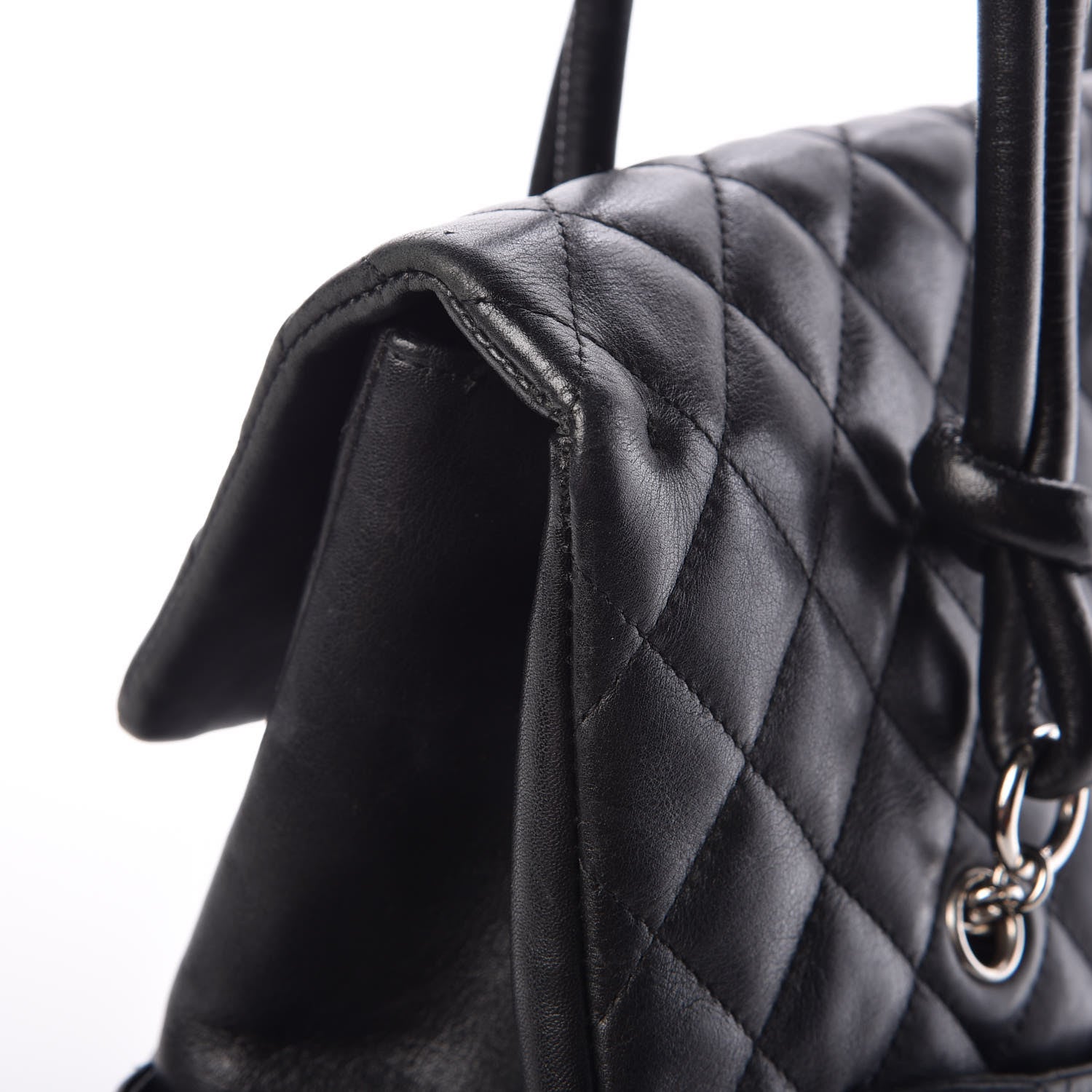 Chanel Calfskin Quilted Large Cambon Flap Black 10 of 13