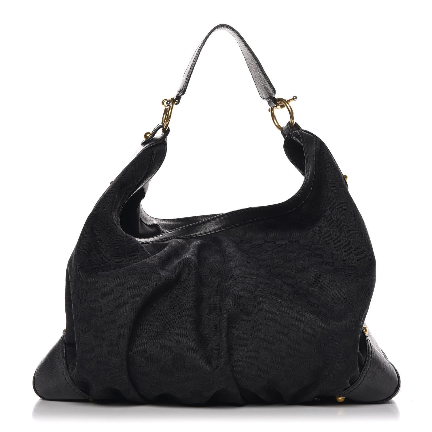 Gucci Monogram Large Jockey Hobo Black 1 of 11