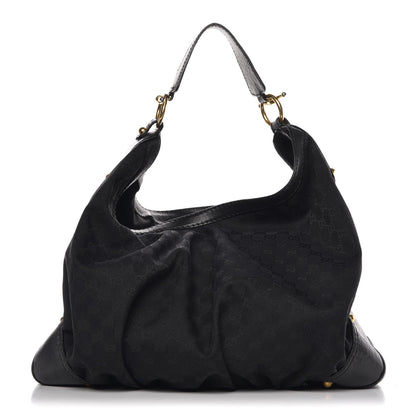 Gucci Monogram Large Jockey Hobo Black 1 of 11