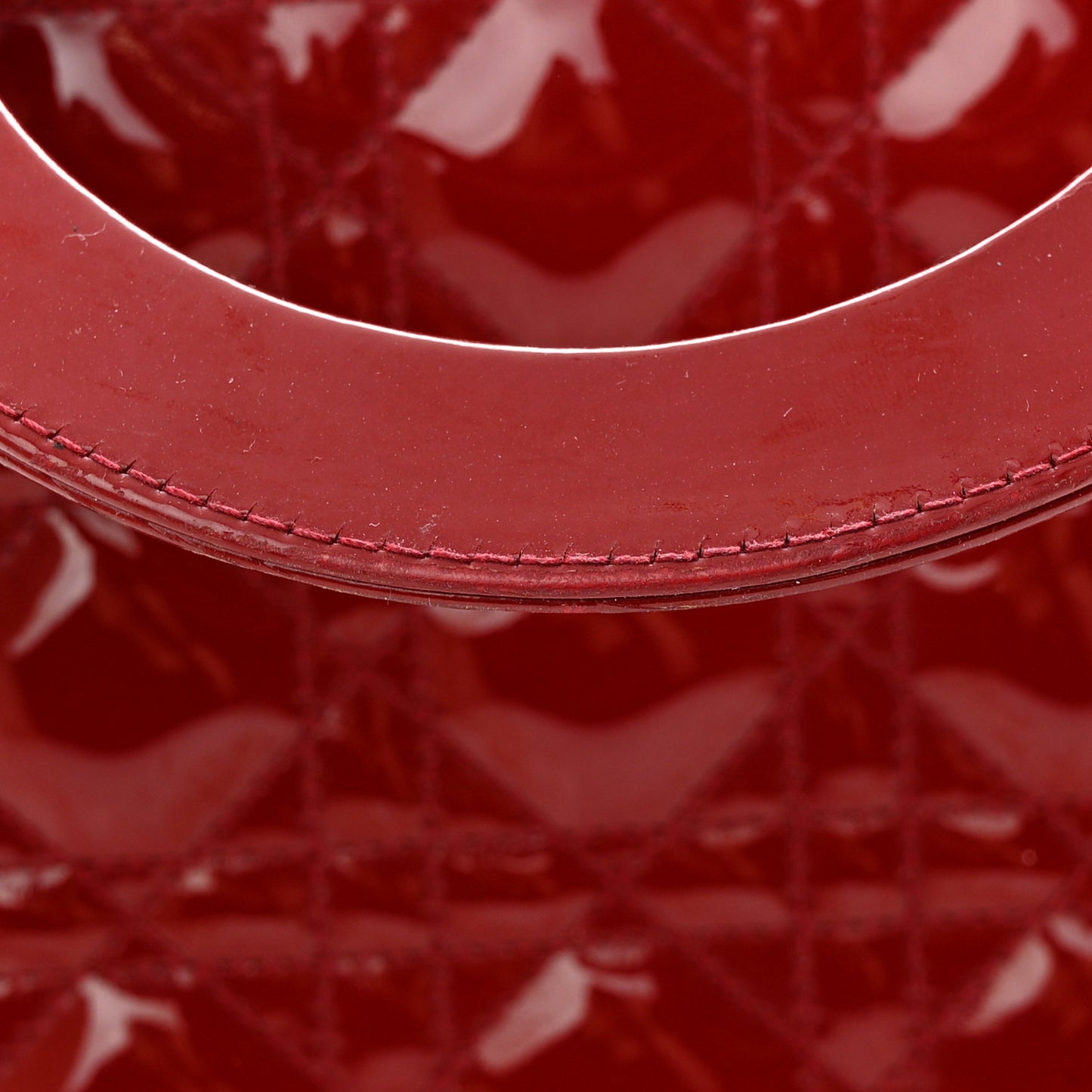 Patent Cannage Medium Lady Dior Red