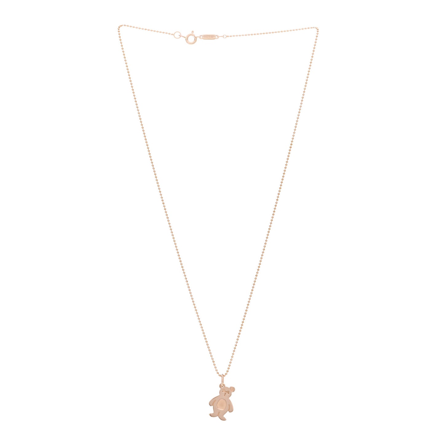 18K Rose Gold Bear Hug Charm Necklace