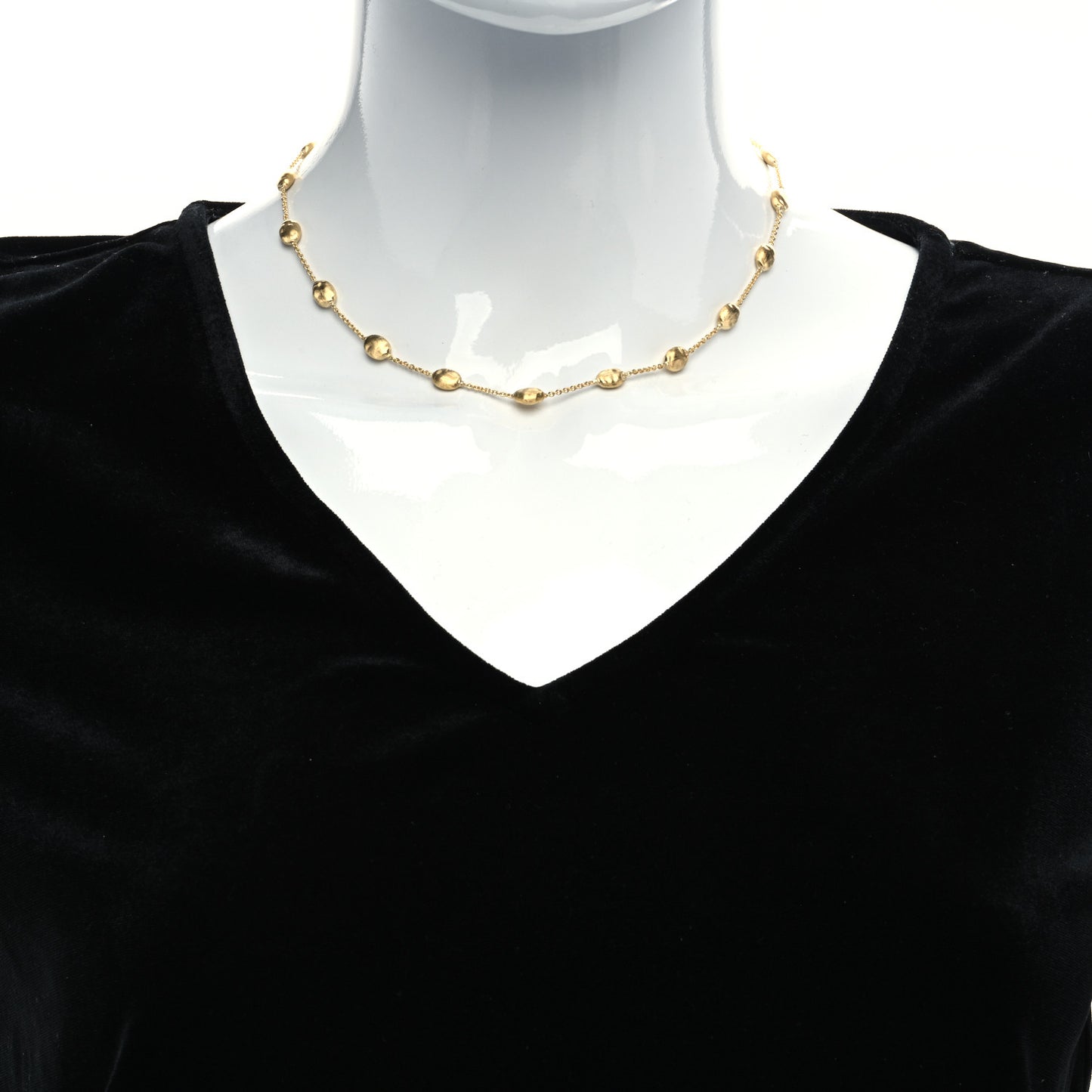 18K Yellow Gold Medium Siviglia Bead Short Necklace