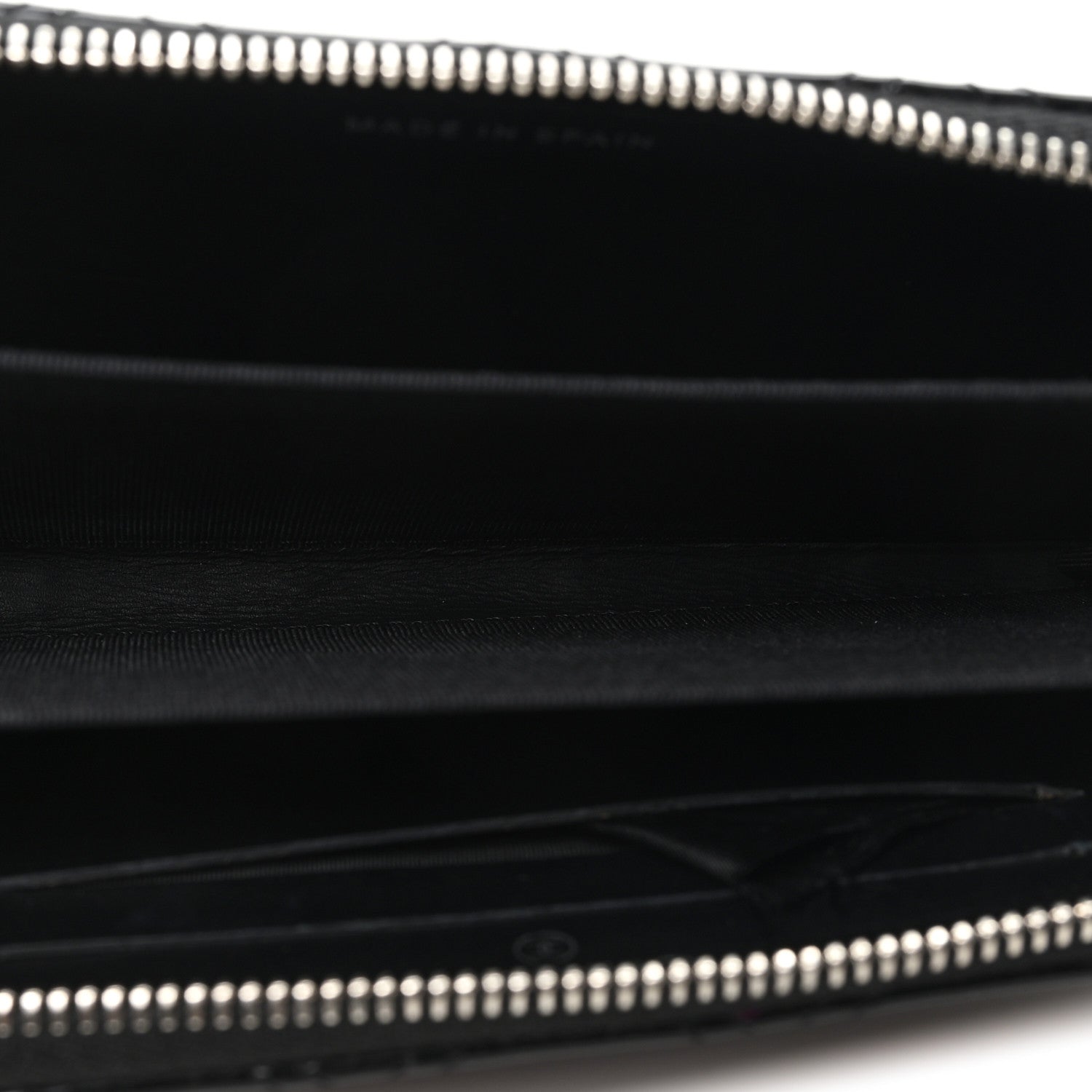 Chanel Patent Quilted Double Stitched Zip Around Wallet Black 5 of 8