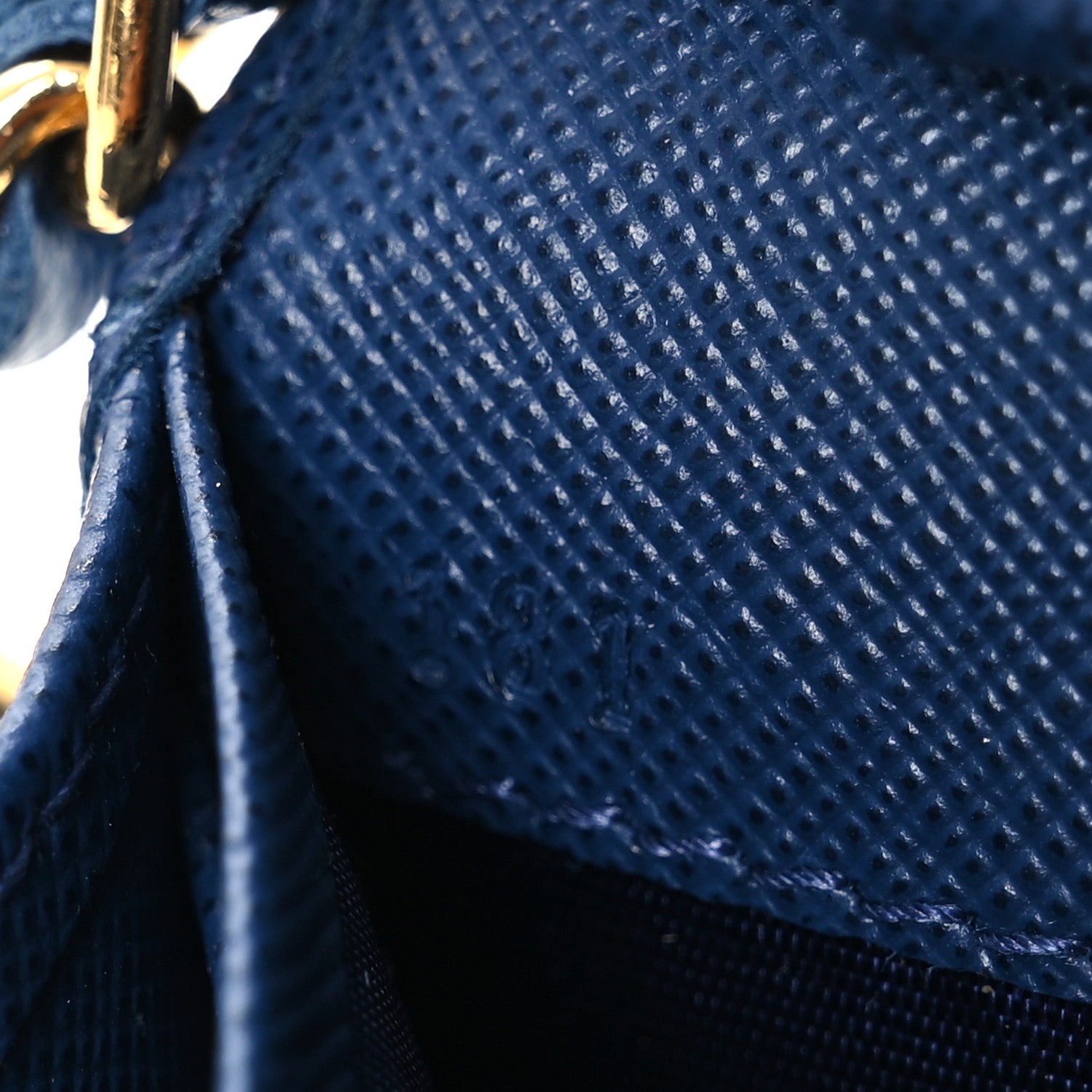 Prada Saffiano Metal Oro Chain Wallet Bleuette 11 of 18