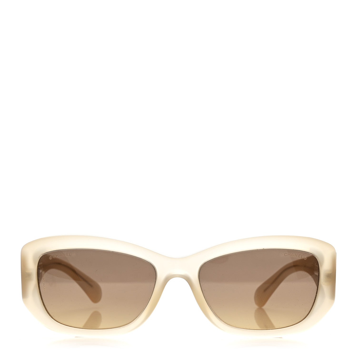 Chanel Acetate Rectangle Sunglasses 5493 Light Yellow Light Yellow 2 of 8