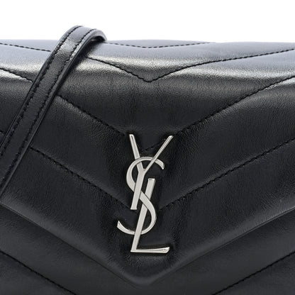 Saint Laurent Calfskin Y Quilted Monogram Toy Loulou Crossbody Bag Black 7 of 10