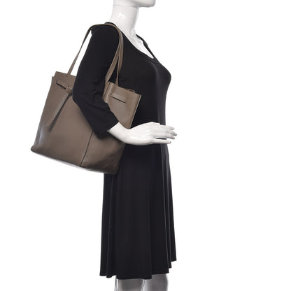 Celine Soft Grained Calfskin Small Belt Cabas Phantom Taupe 2 of 17