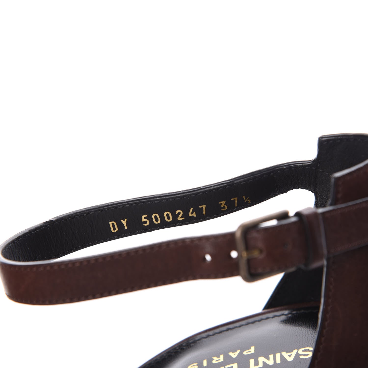 Saint Laurent Calfskin Opyum Sandals 37.5 Brown 5 of 9