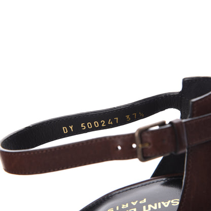Saint Laurent Calfskin Opyum Sandals 37.5 Brown 5 of 9