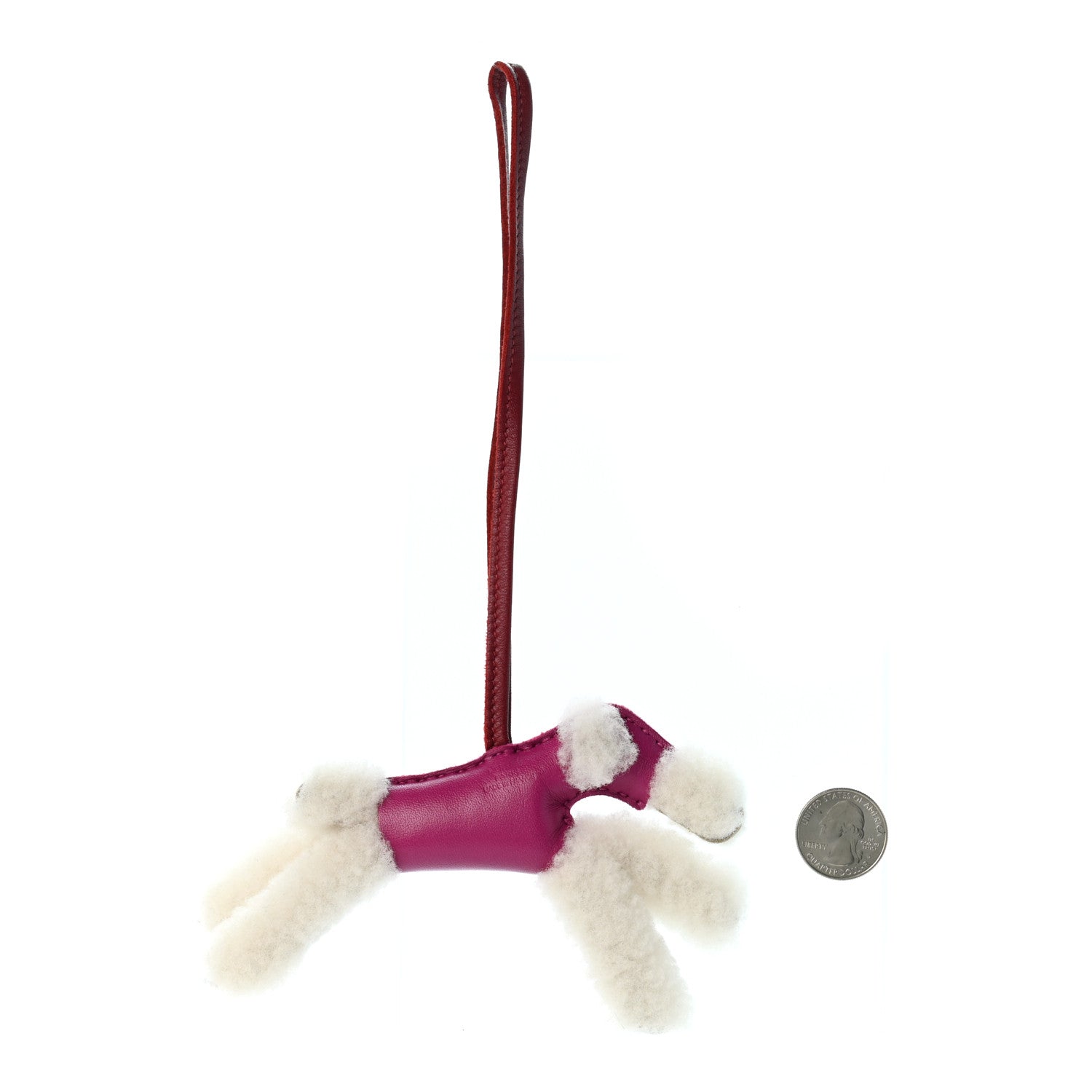 Hermes Milo Lambskin Shearling Budy Charm Rose Pourpre 2 of 4