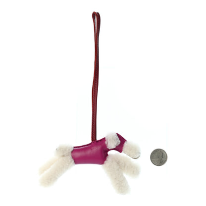 Hermes Milo Lambskin Shearling Budy Charm Rose Pourpre 2 of 4