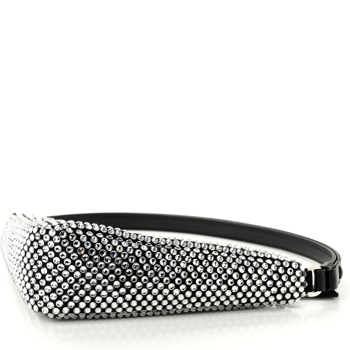 Satin Crystal Triangle Pouch Cristal