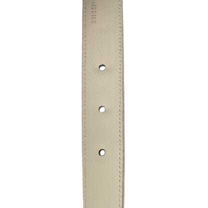 Gucci Plutone Calfskin Interlocking G 25mm Chain Belt 95 38 White 3 of 7