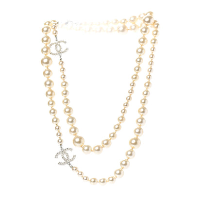 Chanel Graduated Pearl CC Long Necklace Gold 3 of 5