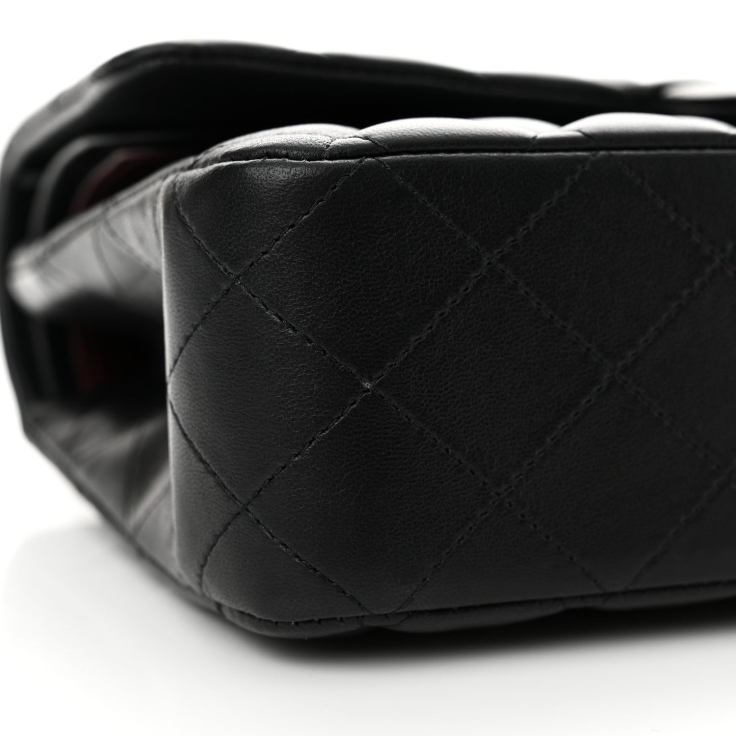 Lambskin Quilted Medium Double Flap Black