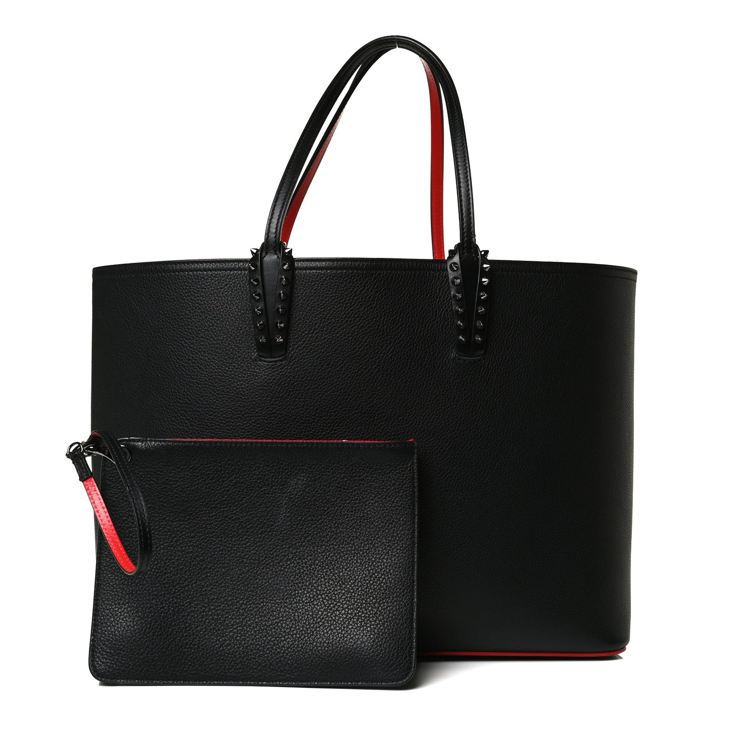 Calfskin Spikes East West Cabata Tote Black