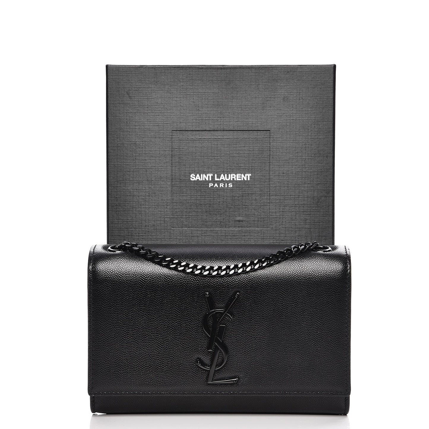 Grain De Poudre Medium Classic Monogram Kate Satchel Black