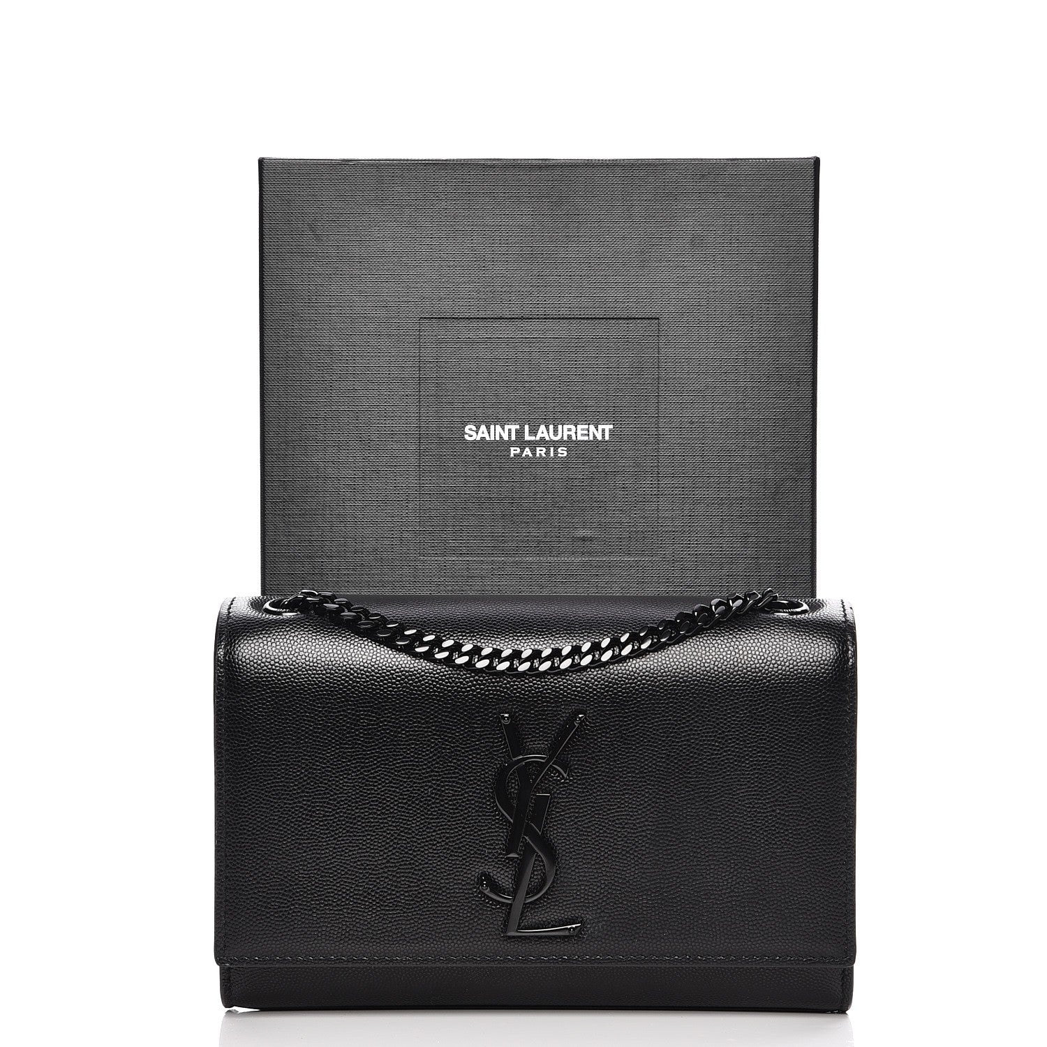 Saint Laurent Grain De Poudre Medium Classic Monogram Kate Satchel Black 9 of 9