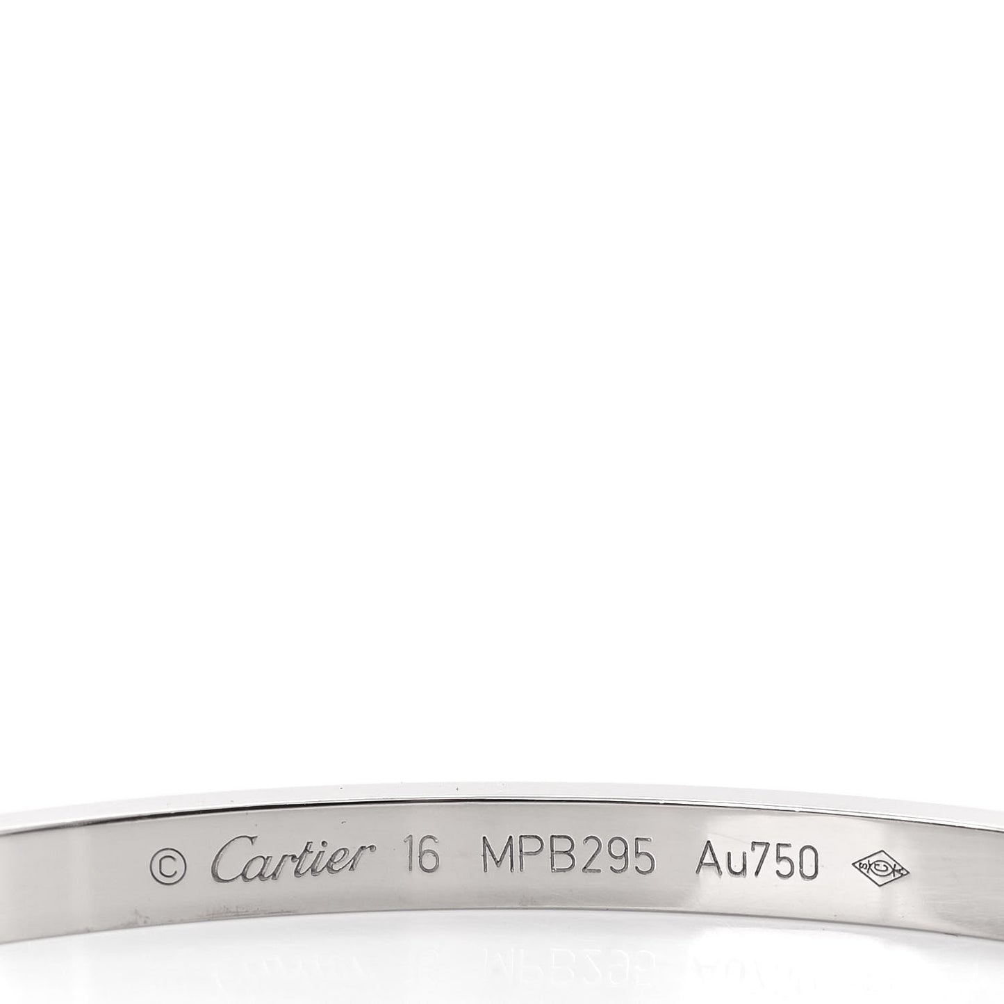 18K White Gold Small LOVE Bracelet 16