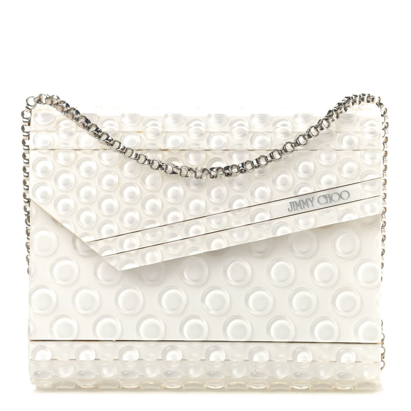 Acrylic Bubblewrap Candy Clutch White