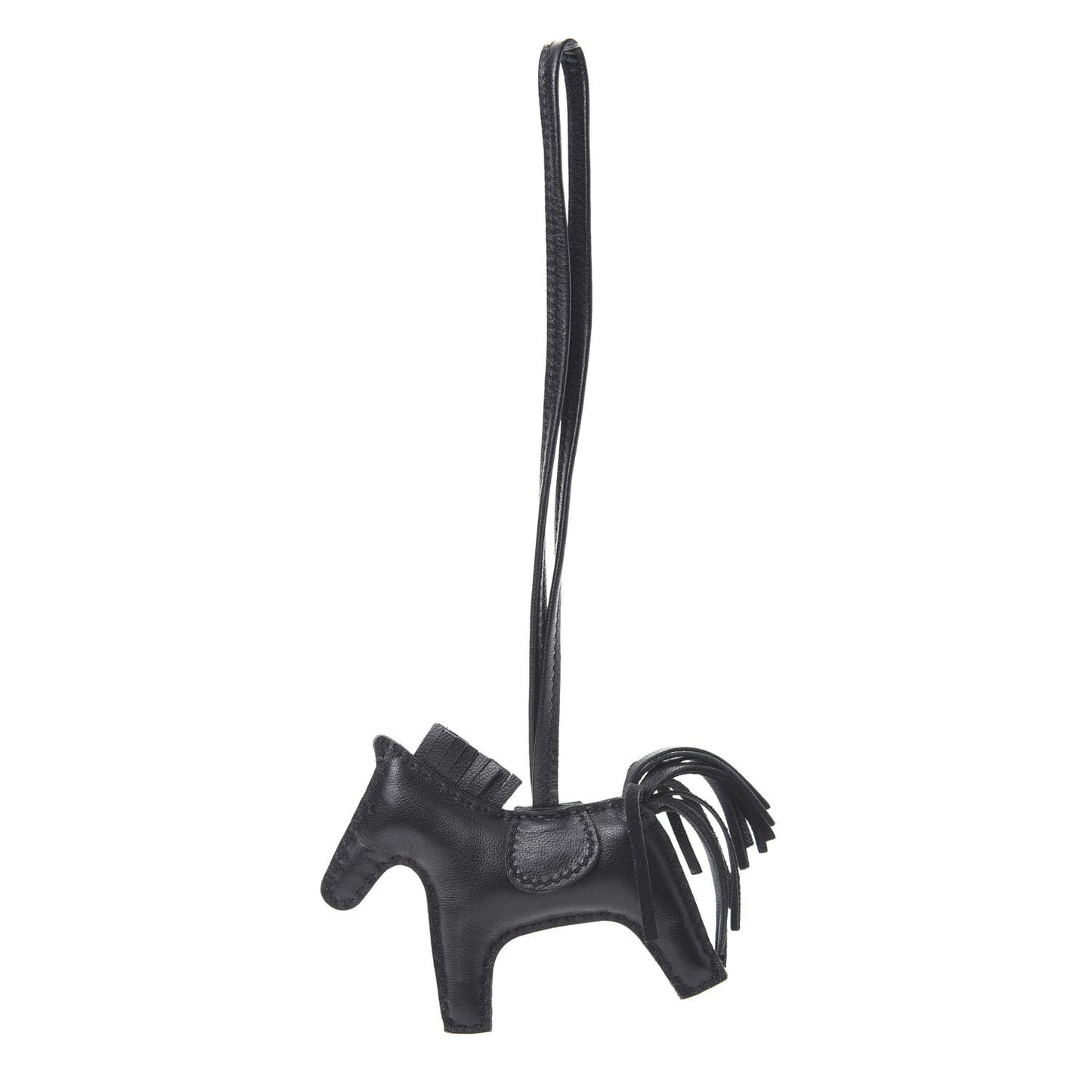 Milo Lambskin Grigri Rodeo Horse Bag Charm PM So Black