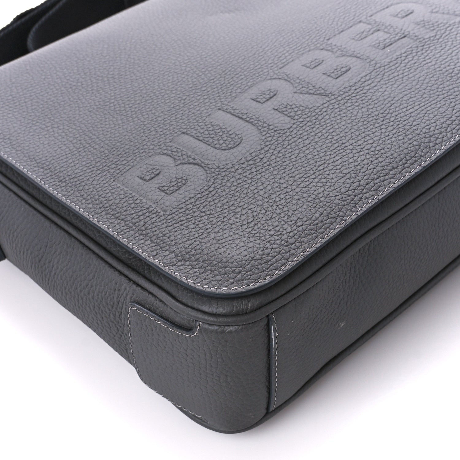 Burberry Calfskin Logo Messenger Charcoal Grey 12 of 13