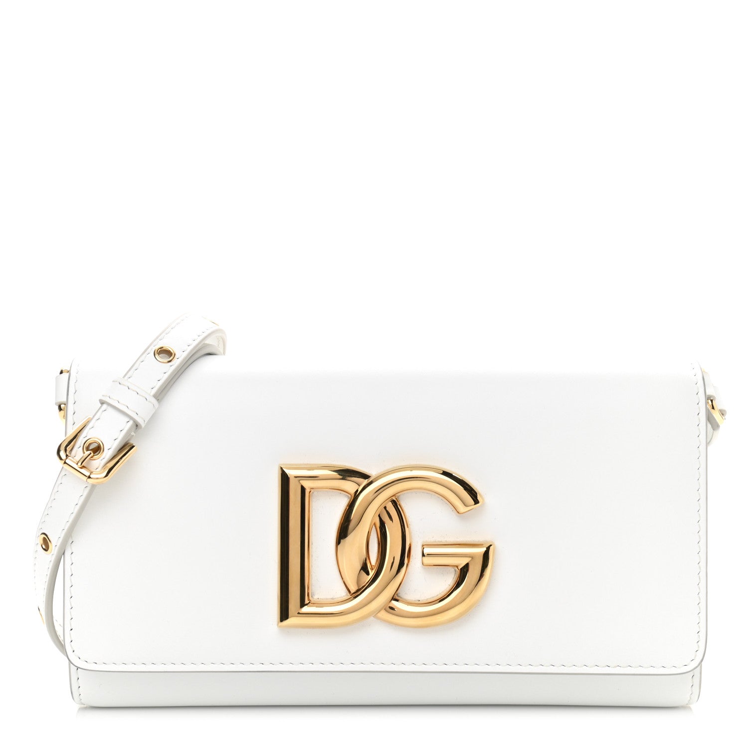 Dolce & Gabbana Calfskin DG Millennials Crossbody Bag White 1 of 9