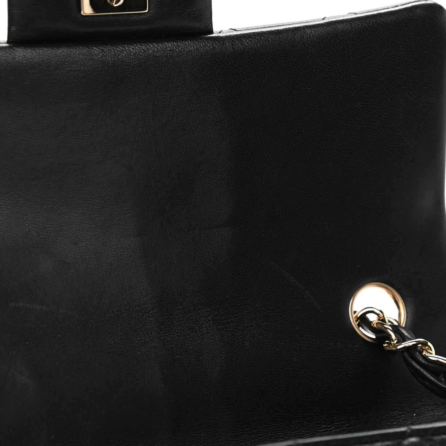 Lambskin Quilted Mini Rectangular Flap Black