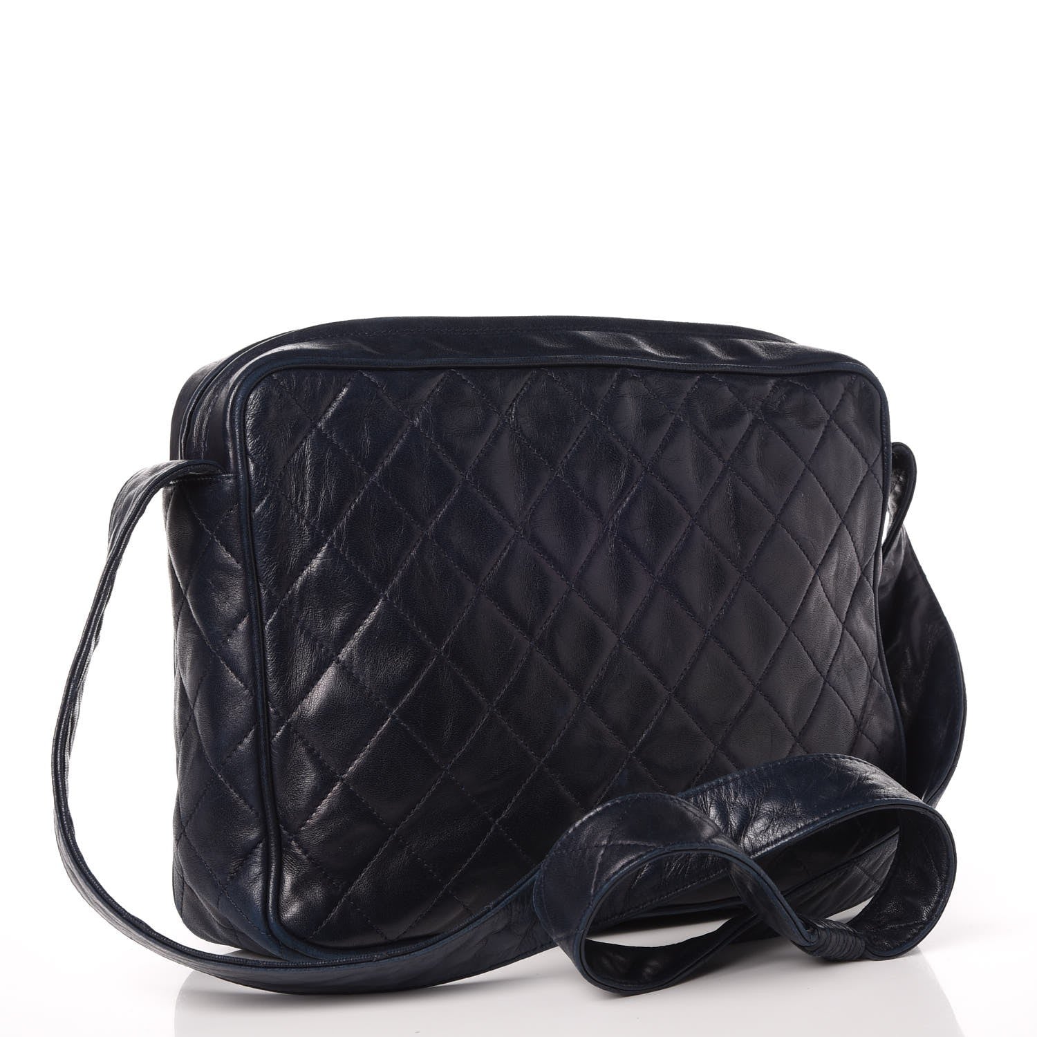 Chanel Lambskin Quilted Tassel Camera Case Navy 3 of 8