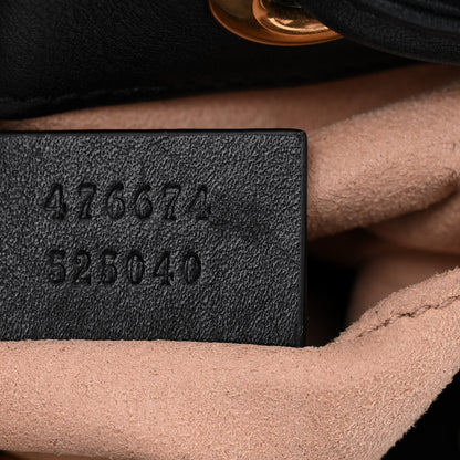 Gucci Calfskin Matelasse Sylvie Web GG Marmont Bucket Bag Black 7 of 14
