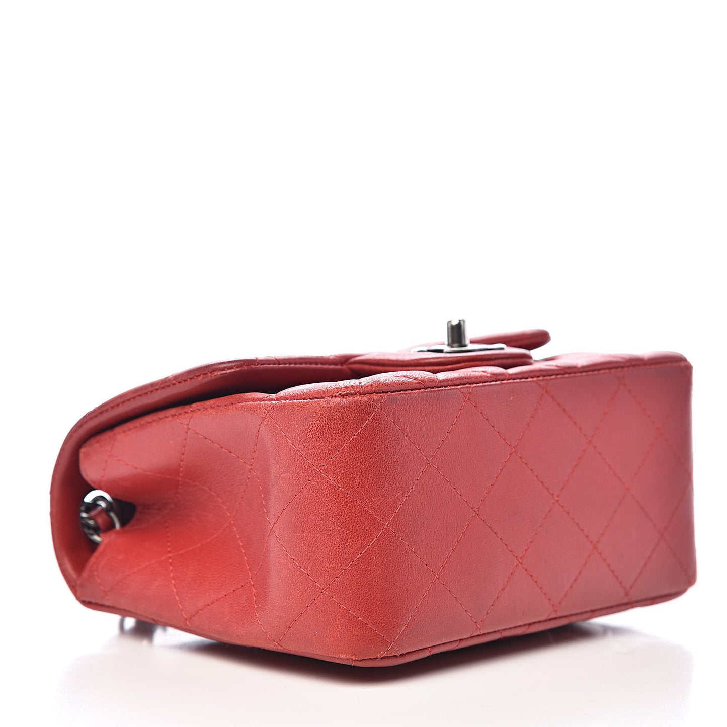 Lambskin Quilted Mini Square Flap Red