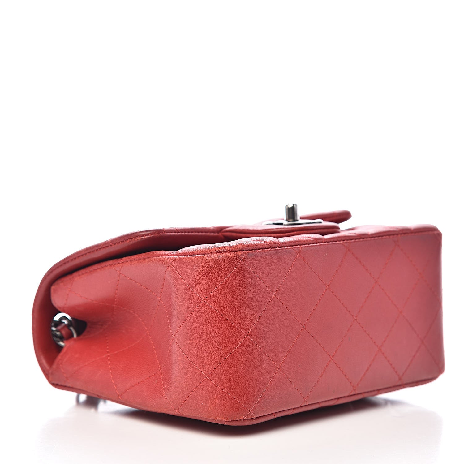 Chanel Lambskin Quilted Mini Square Flap Red 4 of 21