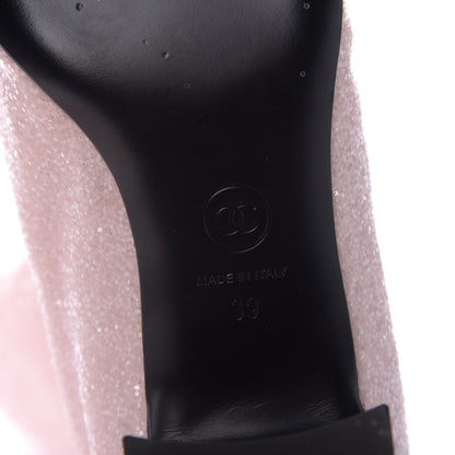 Chanel Glitter Calfskin Cap Toe Fantasy High Boots 39 Pink Black 7 of 7